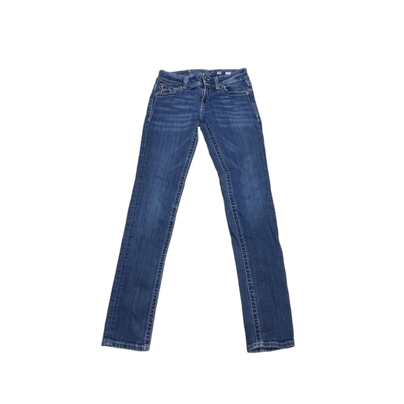 Miss Me Skinny Jeans Women’s 28 Blue Denim Bling Pockets Style 4221RS - Picture 1 of 10